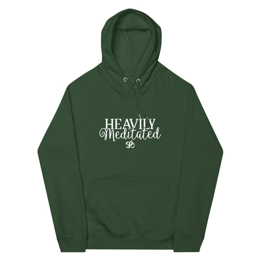 Heavily Meditated Unisex eco raglan hoodie